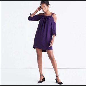 Madewell Silk Cold Shoulder Dress
